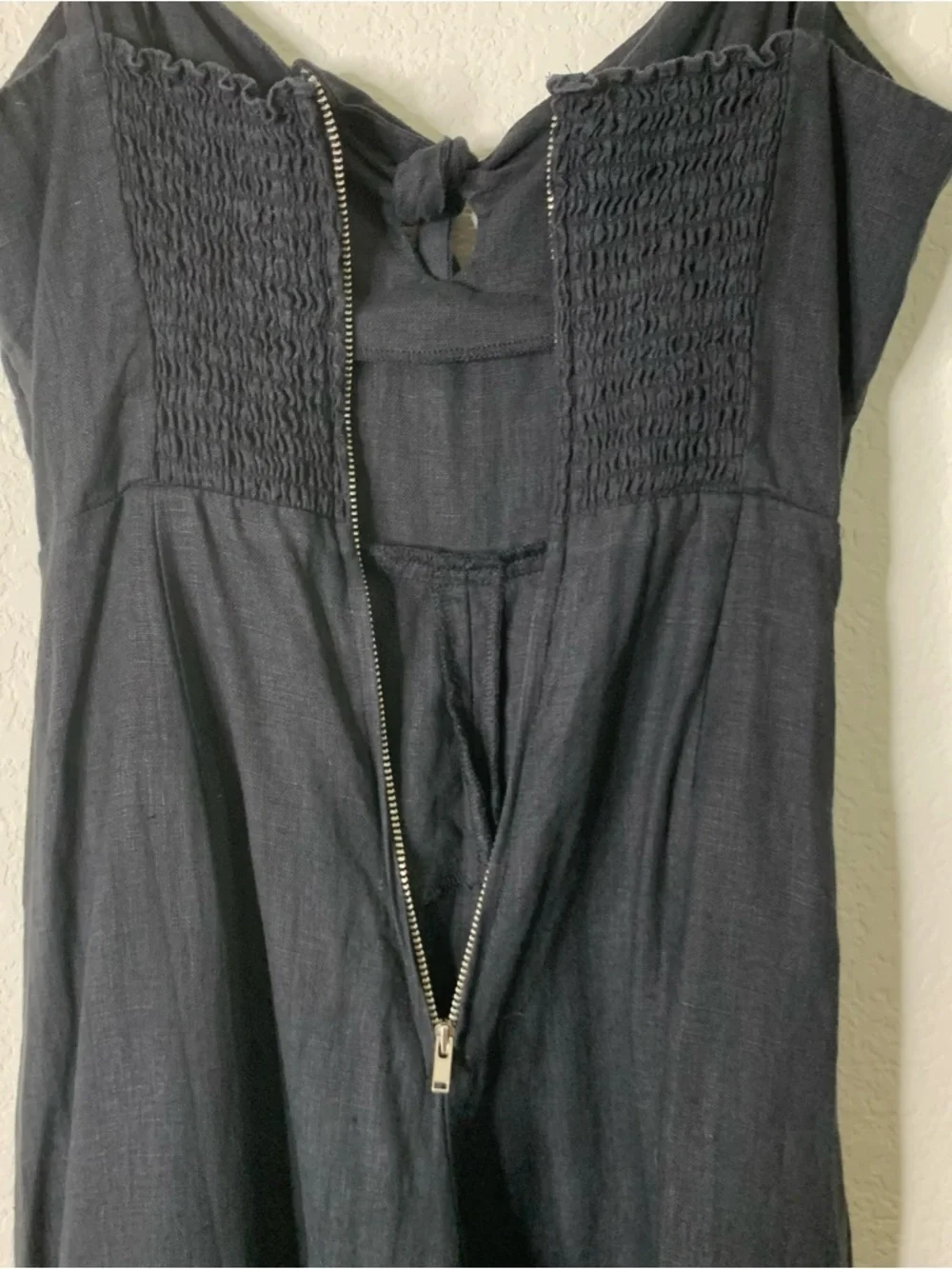 Reformation Womens black Dominica 100% linen Strappy back zip jumpsuit 2